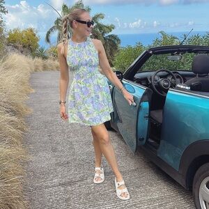 Blue Hydrangea Crepe Kids Dress